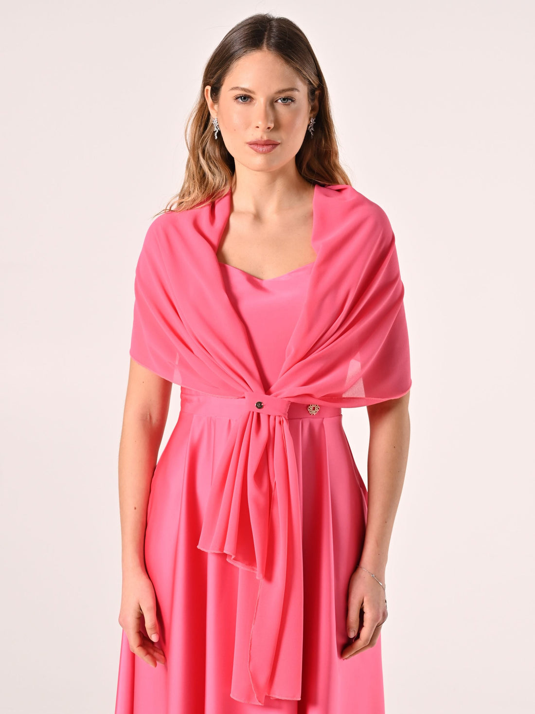 Stola in Georgette Rosa Camelia