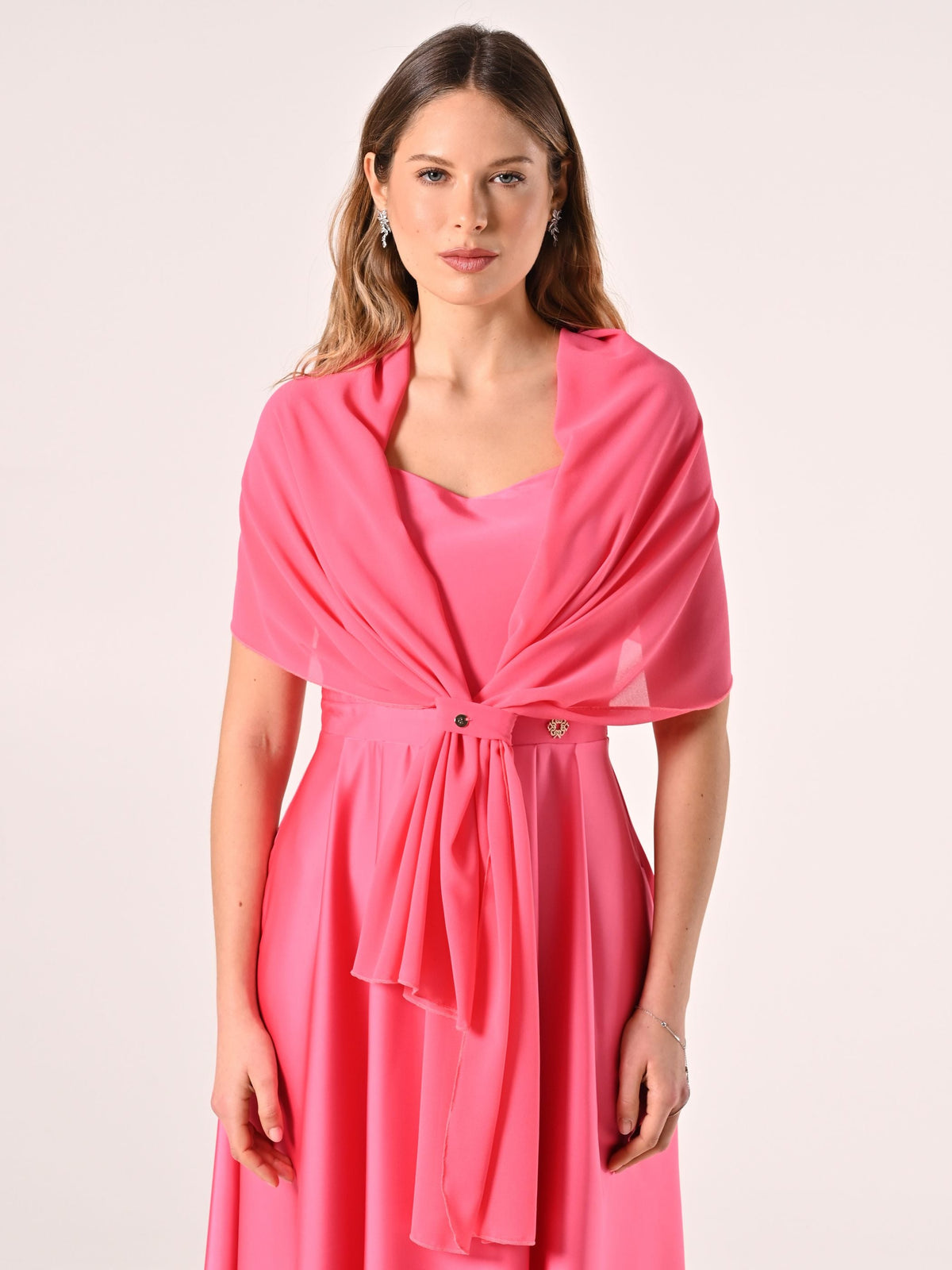 Stola in Georgette Rosa Camelia
