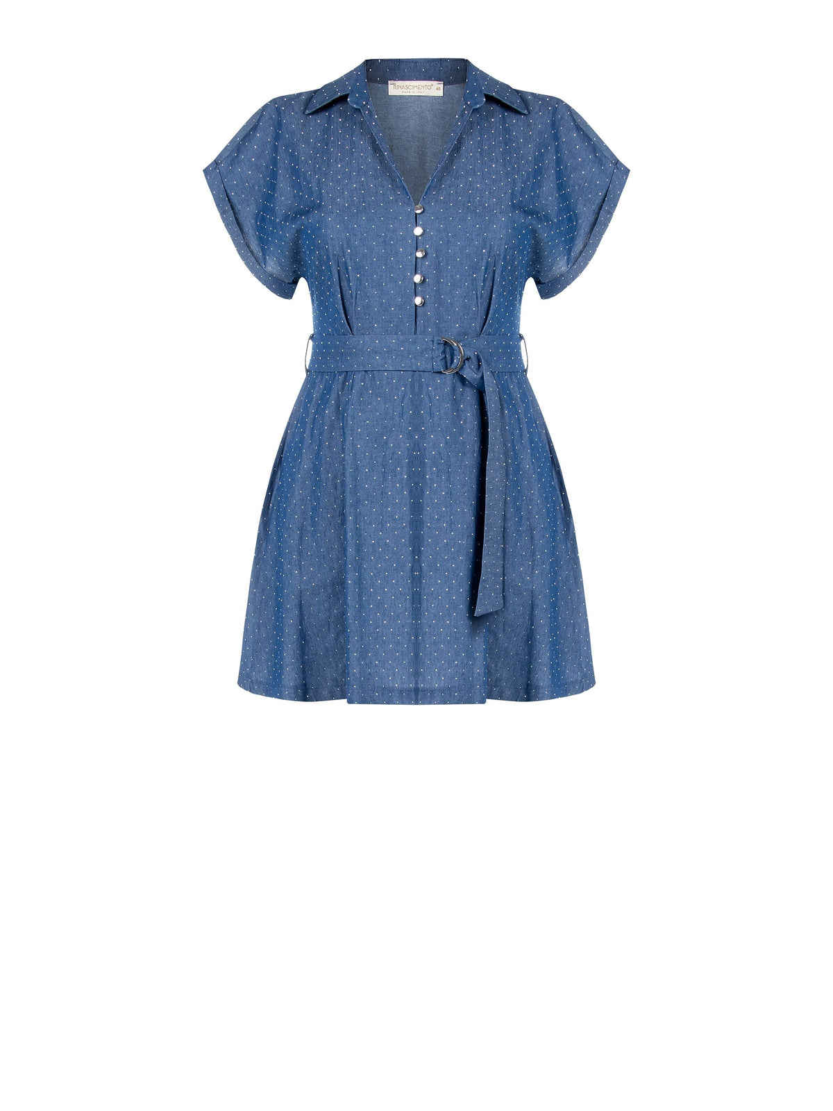 Abito Curvy in Chambray con Strass
