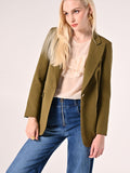 Giacca Monopetto con Bottoni Dorati Verde Militare