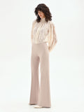 Pantalone a palazzo tortora beige