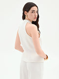 Gilet bianco con chiusura a fiocco laterale