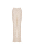 Pantalone a palazzo beige chiaro effetto tweed