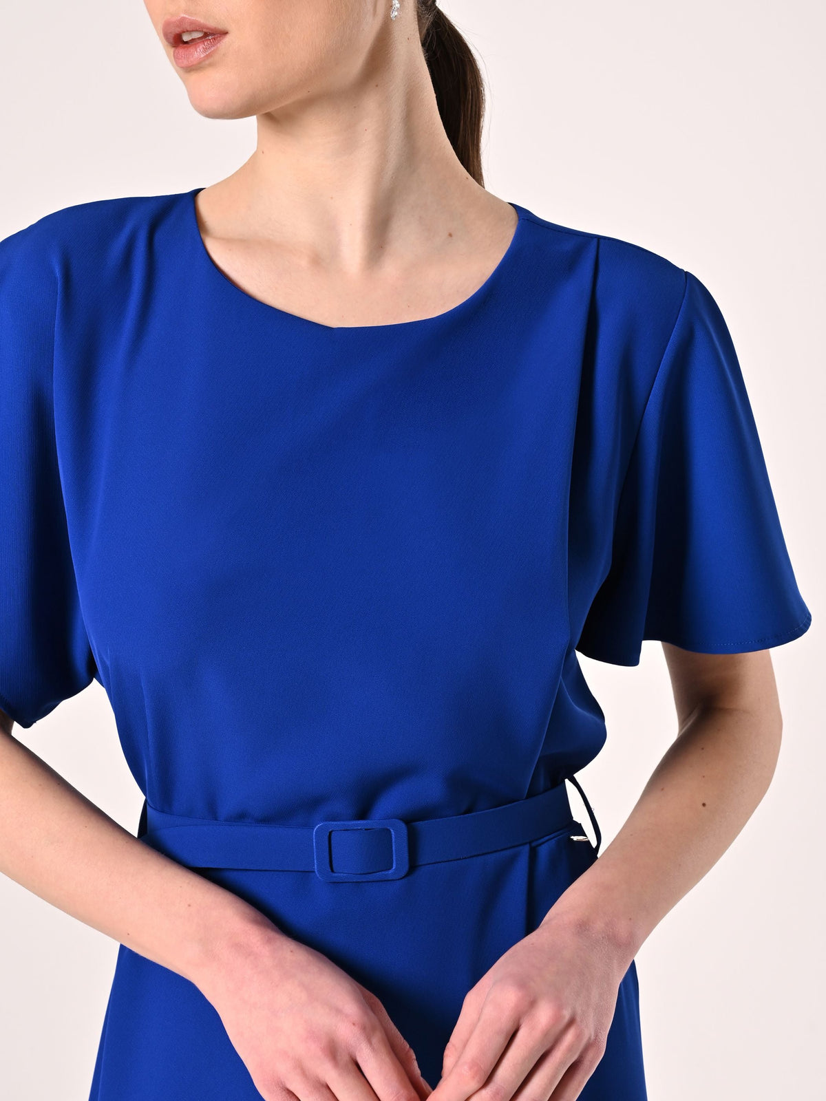 Tuta Blu Cina con Cintura Ricoprta