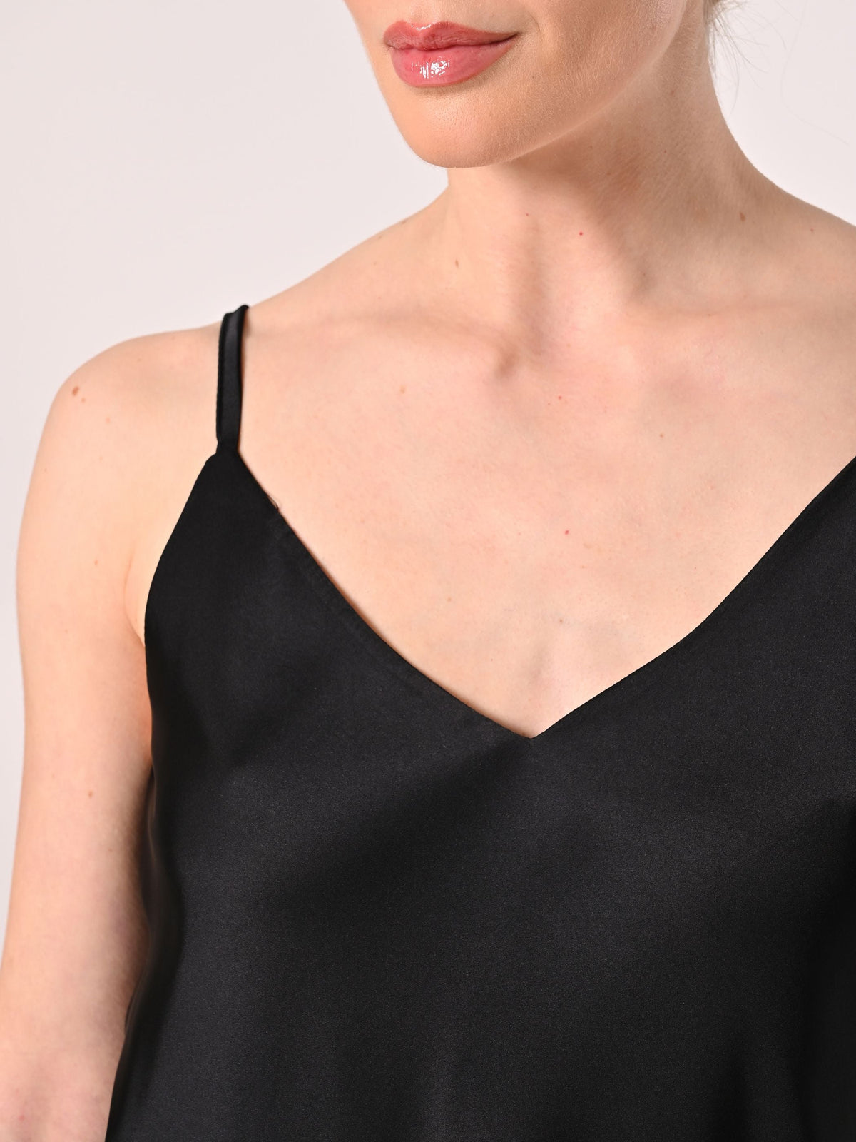 Top Spalline Sottili Nero