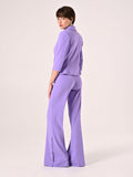 Pantaloni Palazzo in Scuba Mano Crepe Viola Lavanda