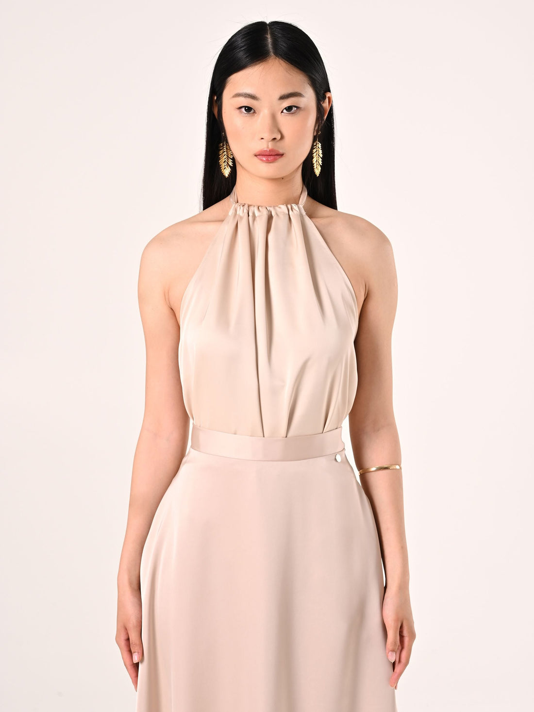Top in Raso Beige Chiaro