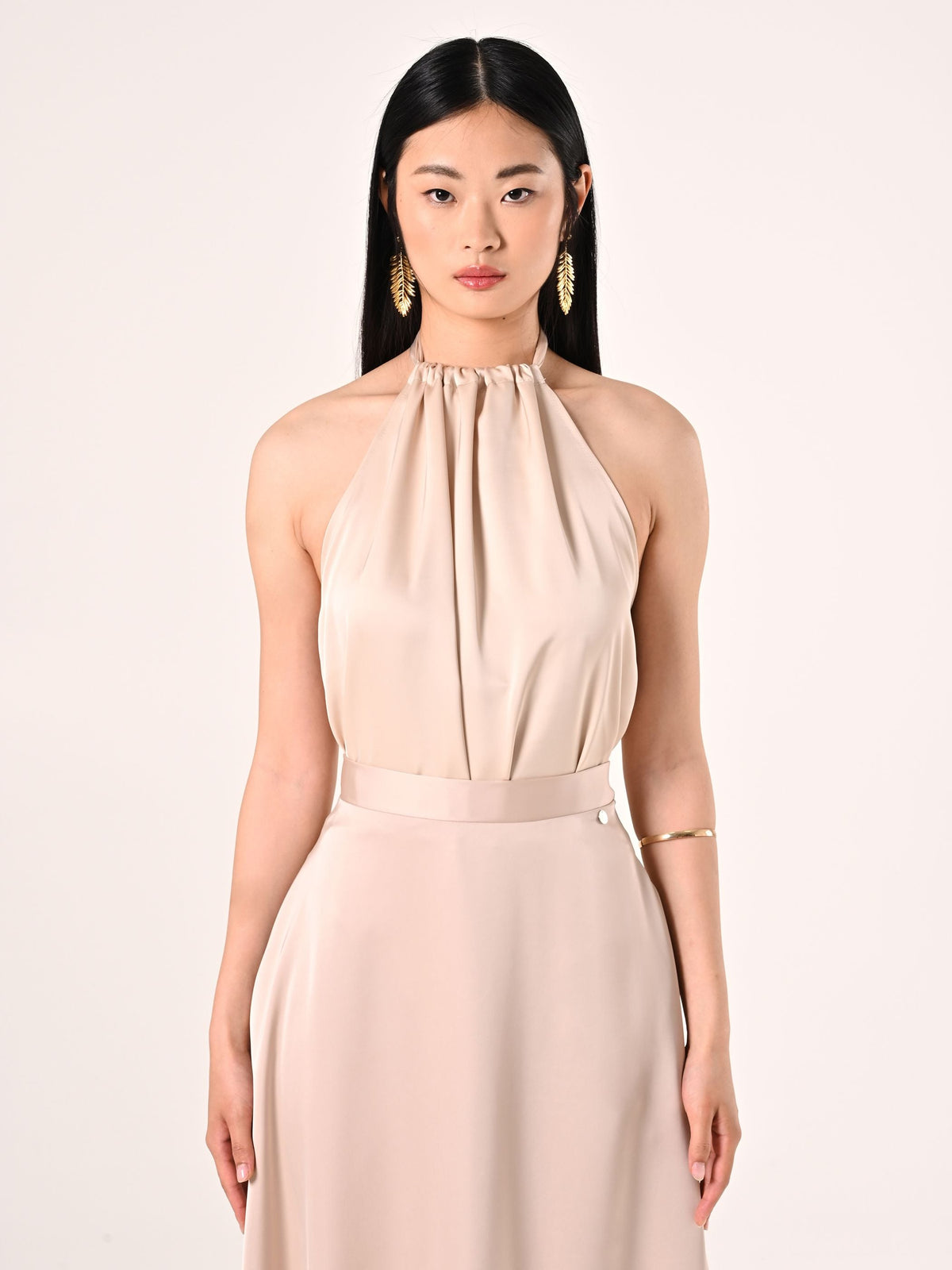 Top in Raso Beige Chiaro