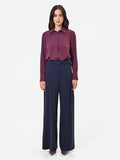Camicia in raso bordeaux rosso