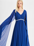Abito Lungo Rinascimento atelier Blu con Pietre