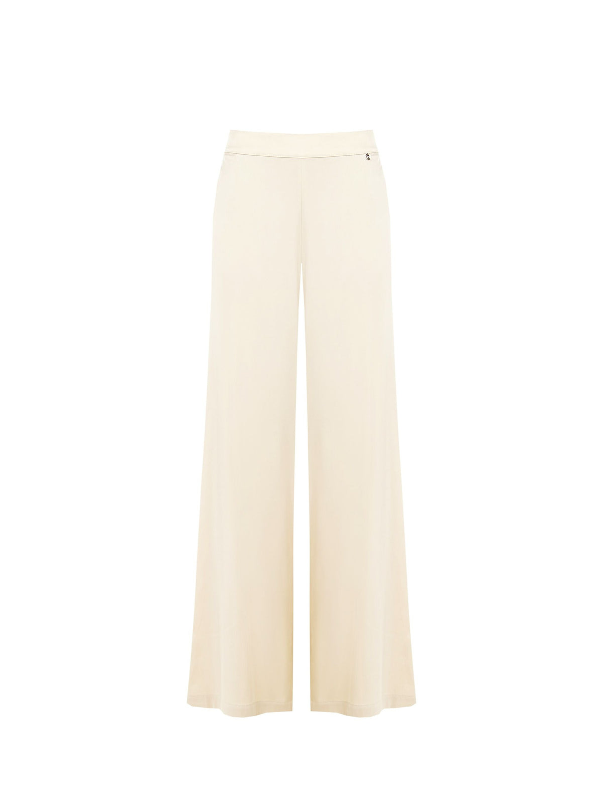 Pantaloni Bianchi in Raso di Viscosa
