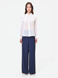 Camicia panna con ruches verticali