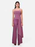 Pantalone palazzo in raso rosa antico Giorgia Palmas X Rinascimento