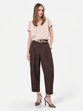 Pantalone marrone testa di moro con pinces
