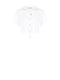 Camicia Bianca Boxy in Misto Viscosa