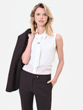 Camicia bianca smanicata in georgette