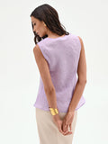 Camicia lilla viola con volant