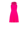 Abito corto fuxia in poliviscosa