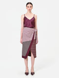 Gonna a portafoglio bordeaux con design patchwork