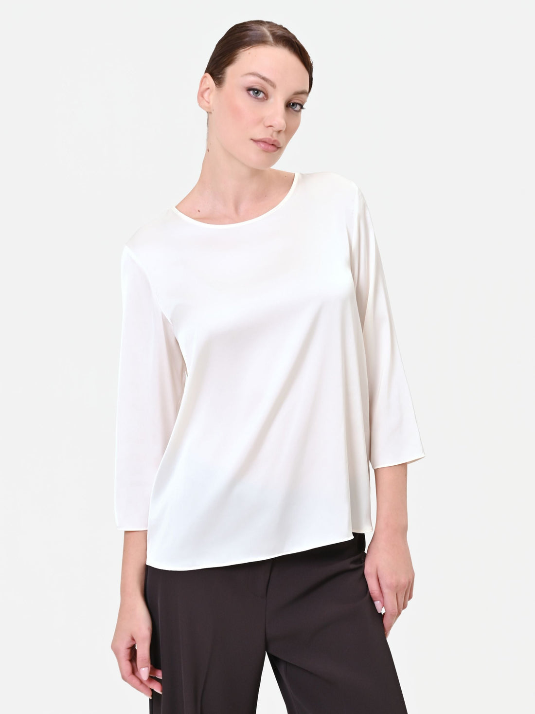 Blusa panna in raso