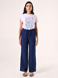 Pantaloni Ampi in Cotone Blu