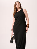 Abito Curvy in Cotone a Costine Nero