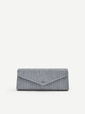 Pochette argento brillante dal design rettangolare