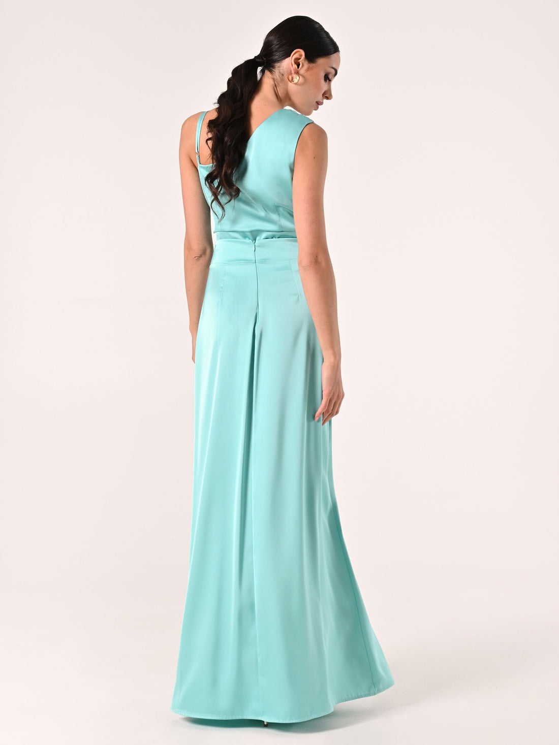 Maxi Gonna in Raso Verde Acqua