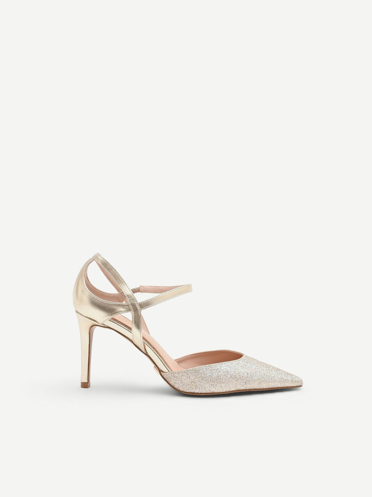 Décolleté slingback oro con doppia legatura
