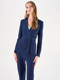 Giacca blu con cintura