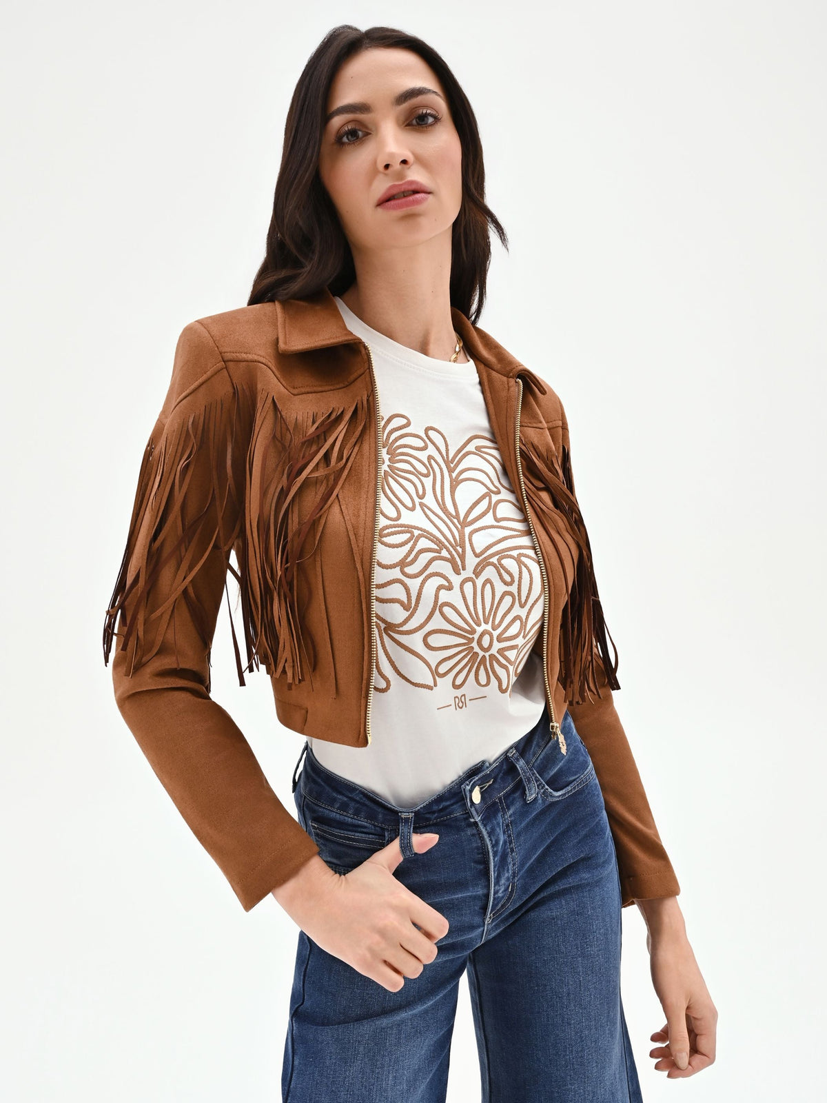 T-shirt panna con stampa grafica