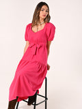 Abito Fuxia in Misto Cotone
