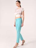 Pantaloni in tessuto tecnico Verde Acqua