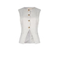 Gilet grigio sciancrato con bottoni dorati