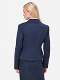 Giacca incrociata blu navy con fibbia in poliviscosa