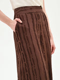Pantalone a palazzo cioccolato in jacquard