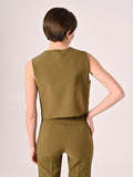 Gilet in Tessuto Tecnico Verde Militare