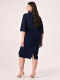 Tubino Curvy Blu con Gioiello