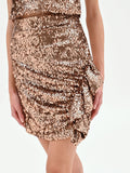 Minigonna di paillettes marrone bronzo