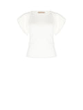 T-shirt panna bianco con maniche strutturate