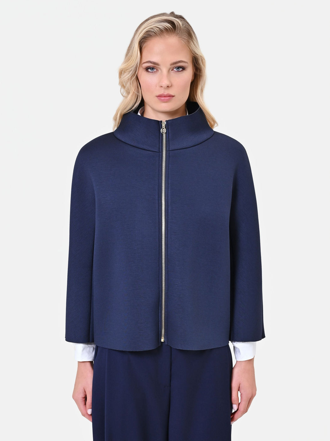 Cappa corta blu in scuba soft