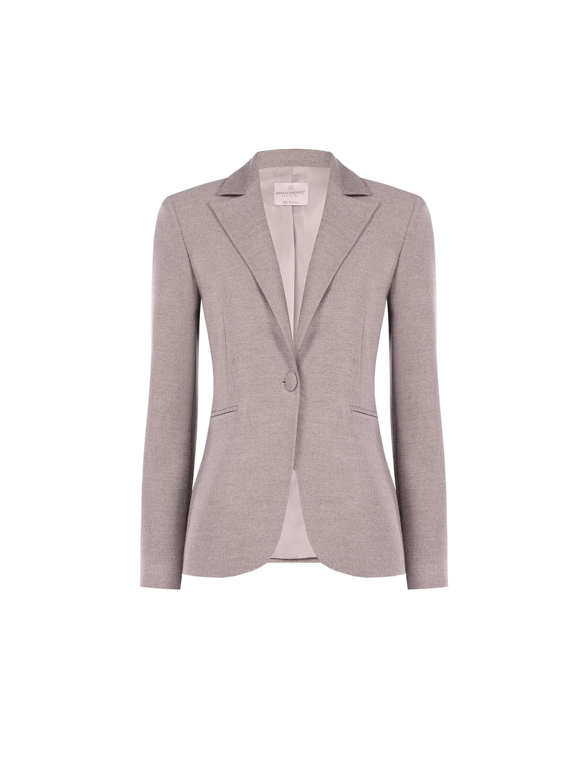Giacca in misto viscosa tortora beige monopetto