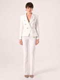 Pantaloni Mid Flared in Tessuto Tecnico Bianco
