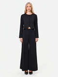 Giacca cropped nera in punto milano