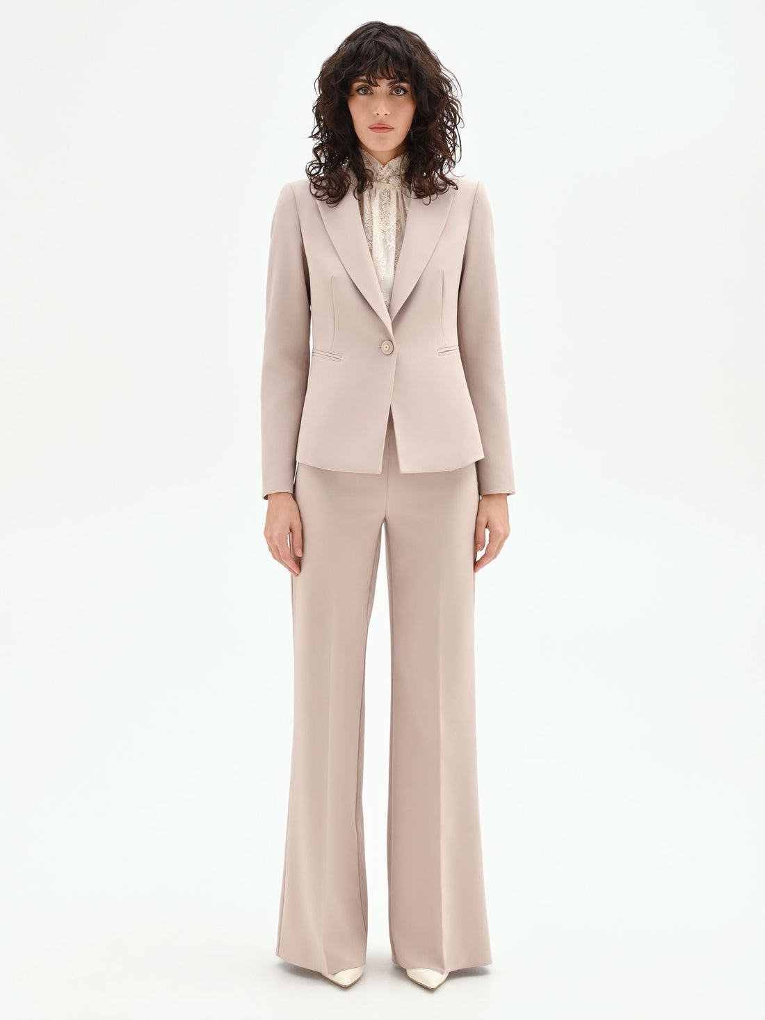 Giacca monopetto tortora beige