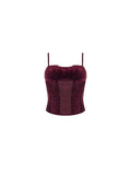 Top corsetto bordeaux in velluto