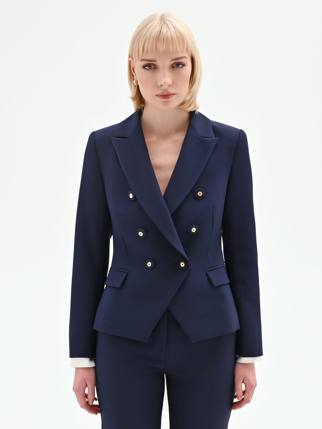 Giacca blazer doppiopetto blu