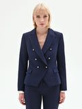 Giacca blazer doppiopetto blu