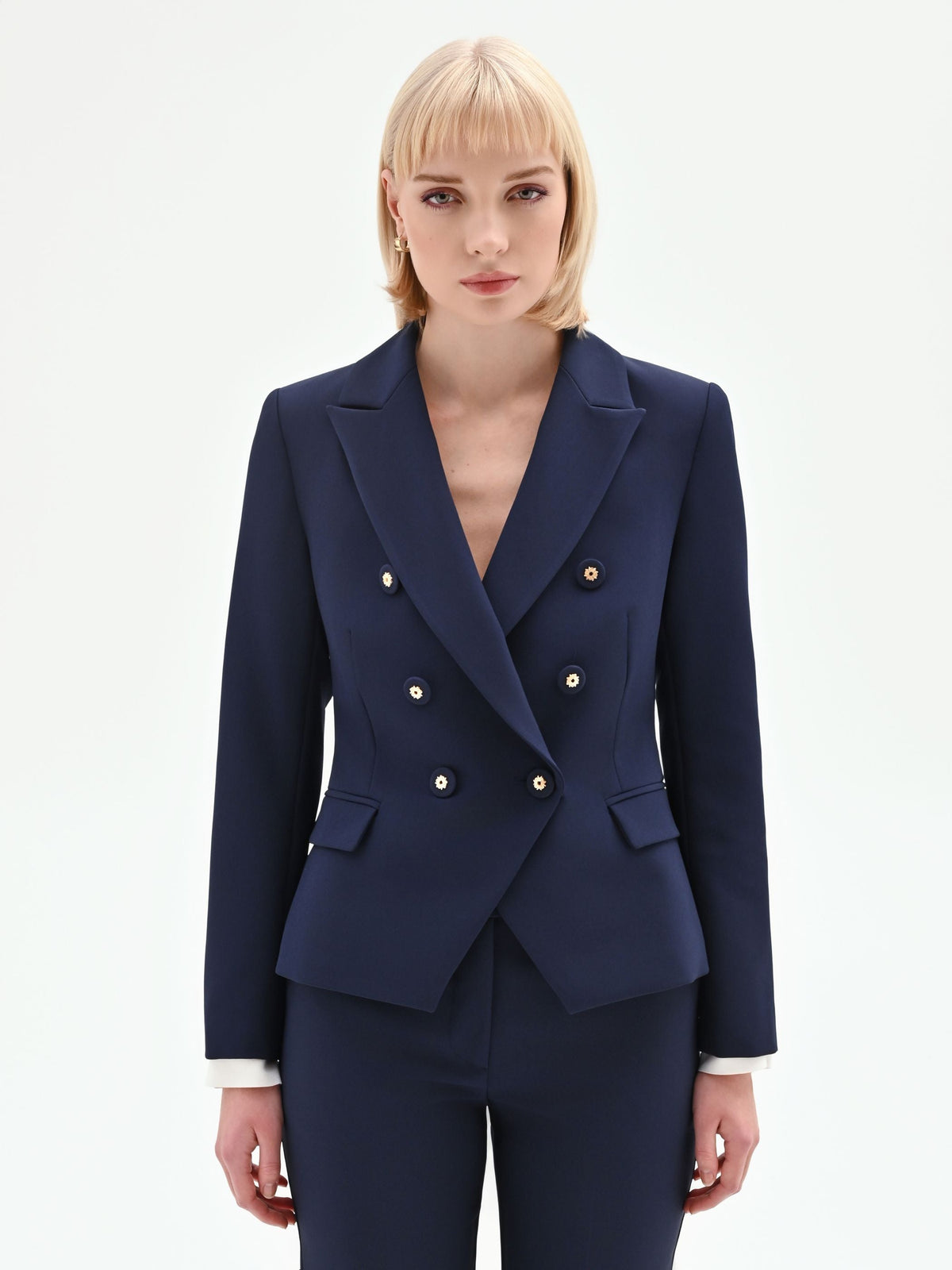 Giacca blazer doppiopetto blu