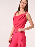 Top Fuxia con spalline Asimmetriche
